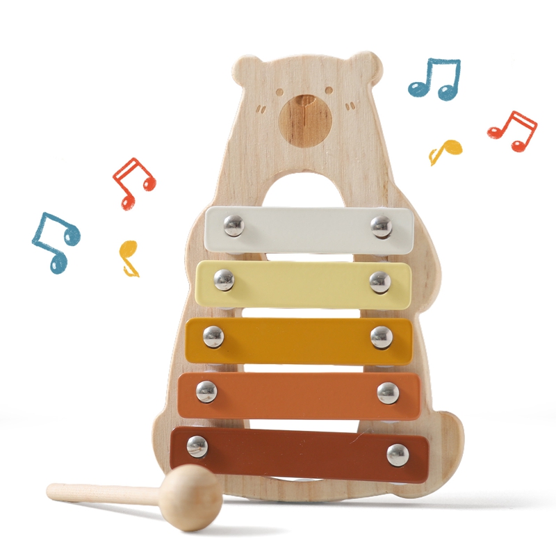 Musical Instrument Glockenspiel - Cartoon Beer 5 Toetsen Compact Formaat