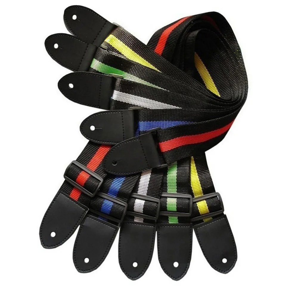 Musical Instrument Band - Gitaarband Kleurrijk Streepband Nylon Lederen Akoestische