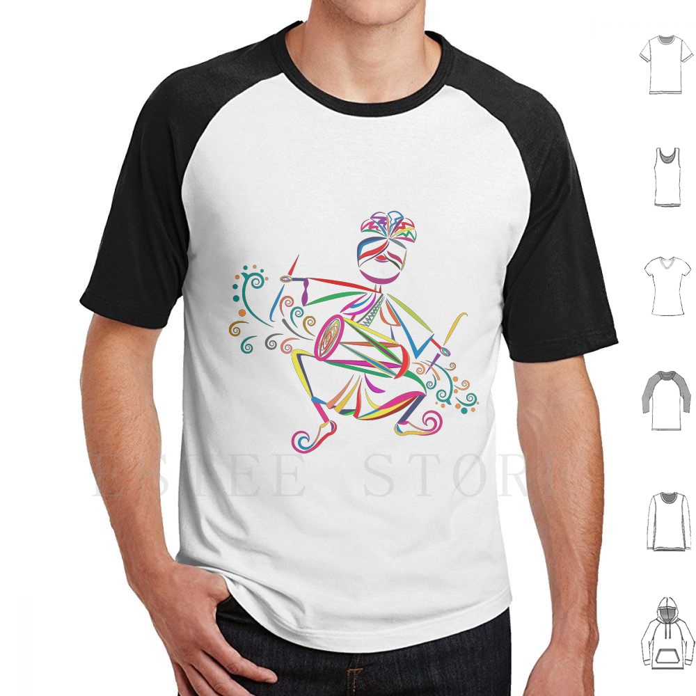 Musical Instrument In India - Dhol Speler T-shirt DIY Big Size