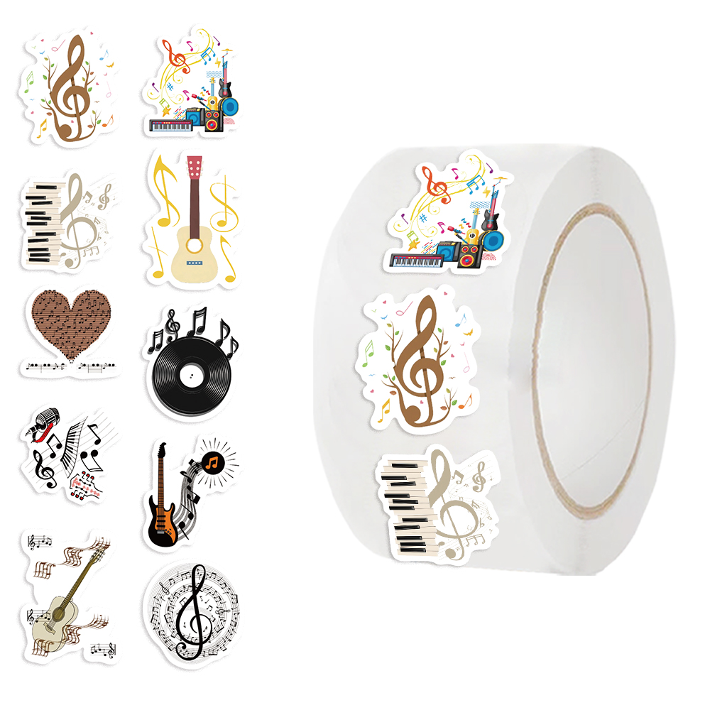 500 STKS Muziekthema Stickers  - Musical Instrument Old recensie en prijs
