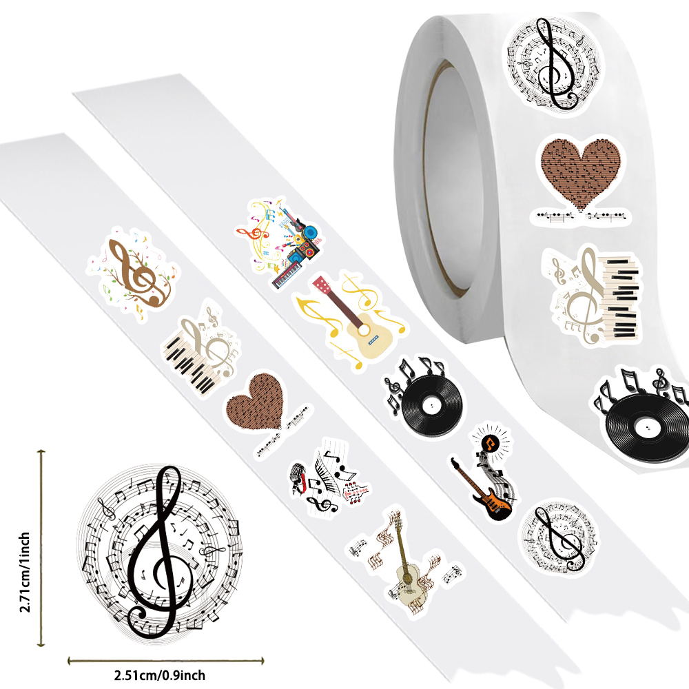 500 STKS Muziekthema Stickers  - Musical Instrument Old recensie en prijs
